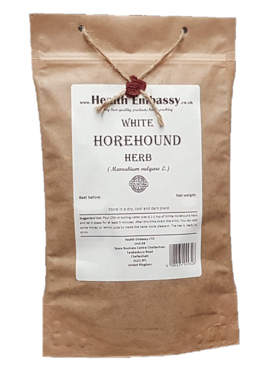 Health Embassy White Horehound Herb (Marrubium vulgare L) - 100g