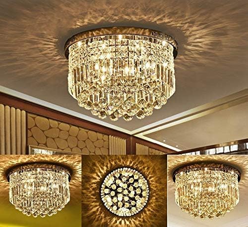 Bestier Modern Crystal Raindrop Chandelier | Flush Mount LED Ceiling Light