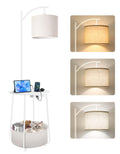 OUTON Floor Lamp with Table and Charging Station – Storage Nightstand