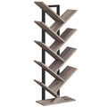 HOOBRO 9-Tier Tree Bookshelf – Industrial Floor Standing Tall Bookcase