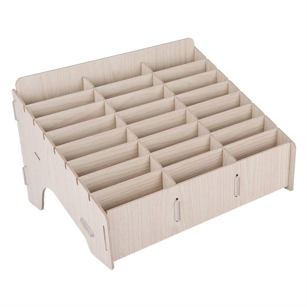 24 Grids Wooden Storage Box Mobile Phone Management Racks Desk Tidy for Watches, Wallets, Coins, Keys Accessories Organizer Storage Container - image 1