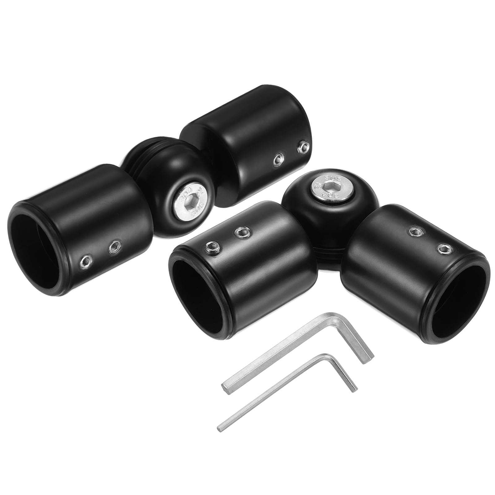 2pcs Adjustable Curtain Rod Corner Connector, Stainless Steel