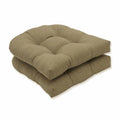 Pillow Perfect Tufted Seat Cushions Round Back, Polyester, Tan Monti Chino, 19 Inches x 19 Inches