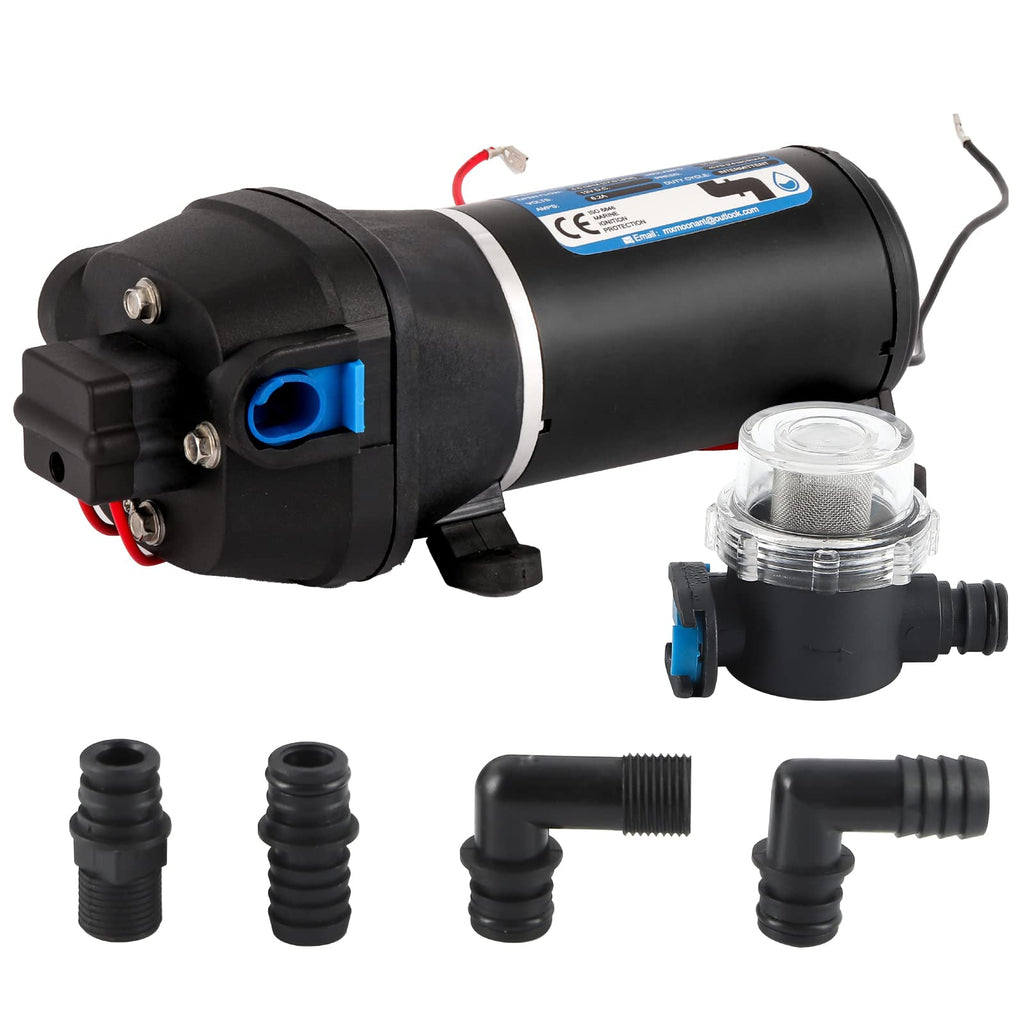 Mxmoonant 12V DC Water Pump | 17LPM Self-Priming Booster for Caravan