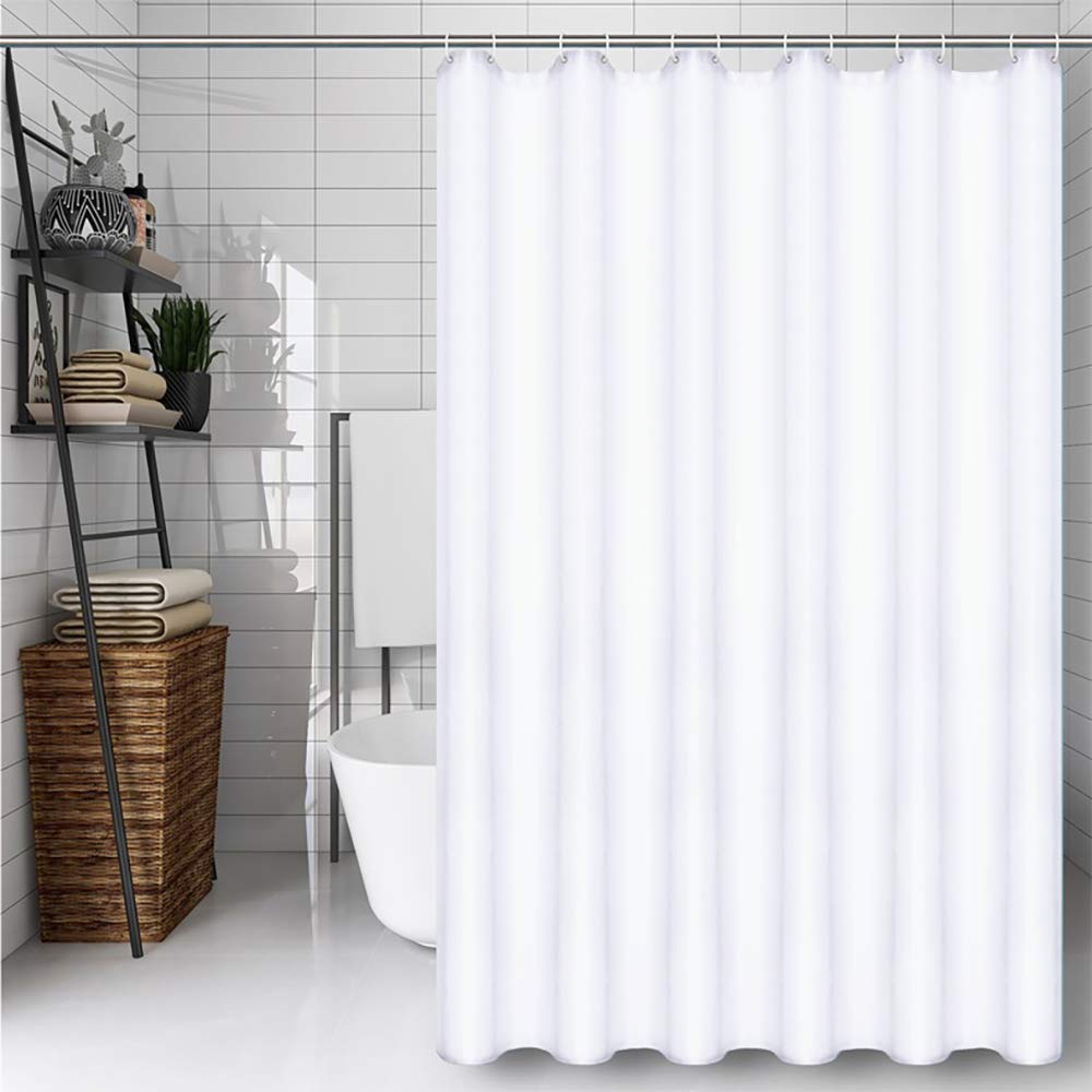 CXTAI White Shower Curtain | Mildew Resistant Polyester – 71x79 Inch