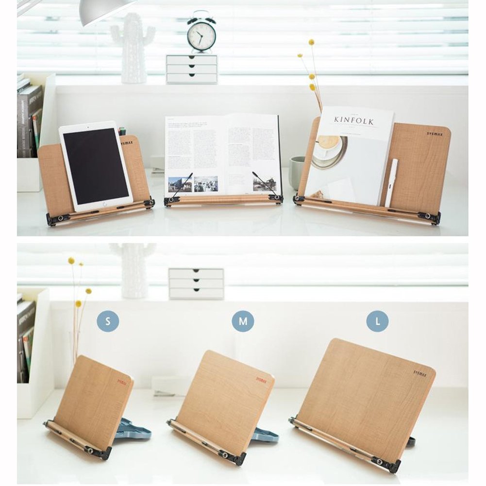 Sysmax Natural Wood Book Stand Reading Stands Laptop Holder Angle Adjustable Small
