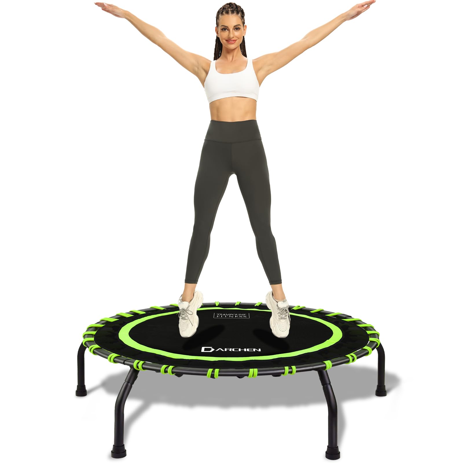DARCHEN Mini Rebounder Trampoline – 150KG Bungee Fitness Workout, 100cm