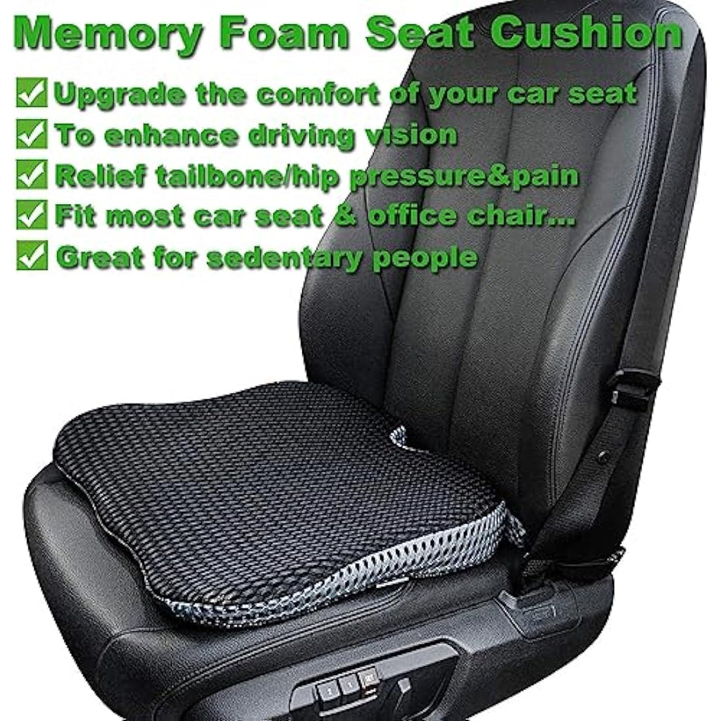 FOUNDCOOL Memory Foam Car Seat Cushion – Ergonomic Wedge Booster Pad