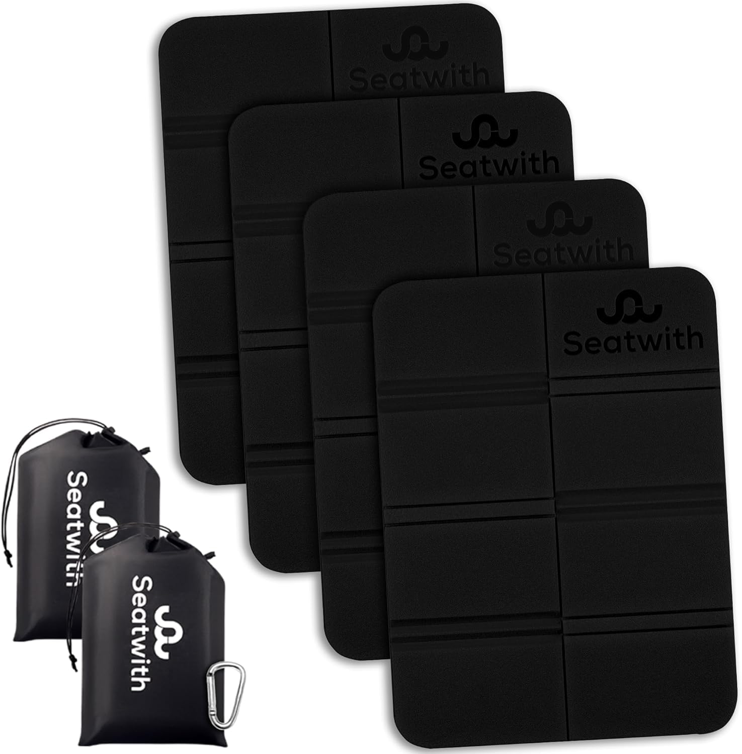 Seatwith Set of 4 Foldable Thermal Seat Mats | Waterproof Outdoor Cushions