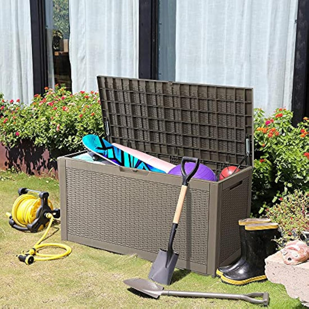 YITAHOME 380L Outdoor Garden Storage Box – Waterproof Lockable Deck Box