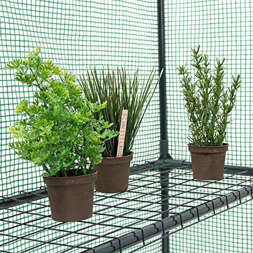 Relaxdays Walk-in Garden Greenhouse - 8 Shelves PE Mesh Tent - 140x190x140cm