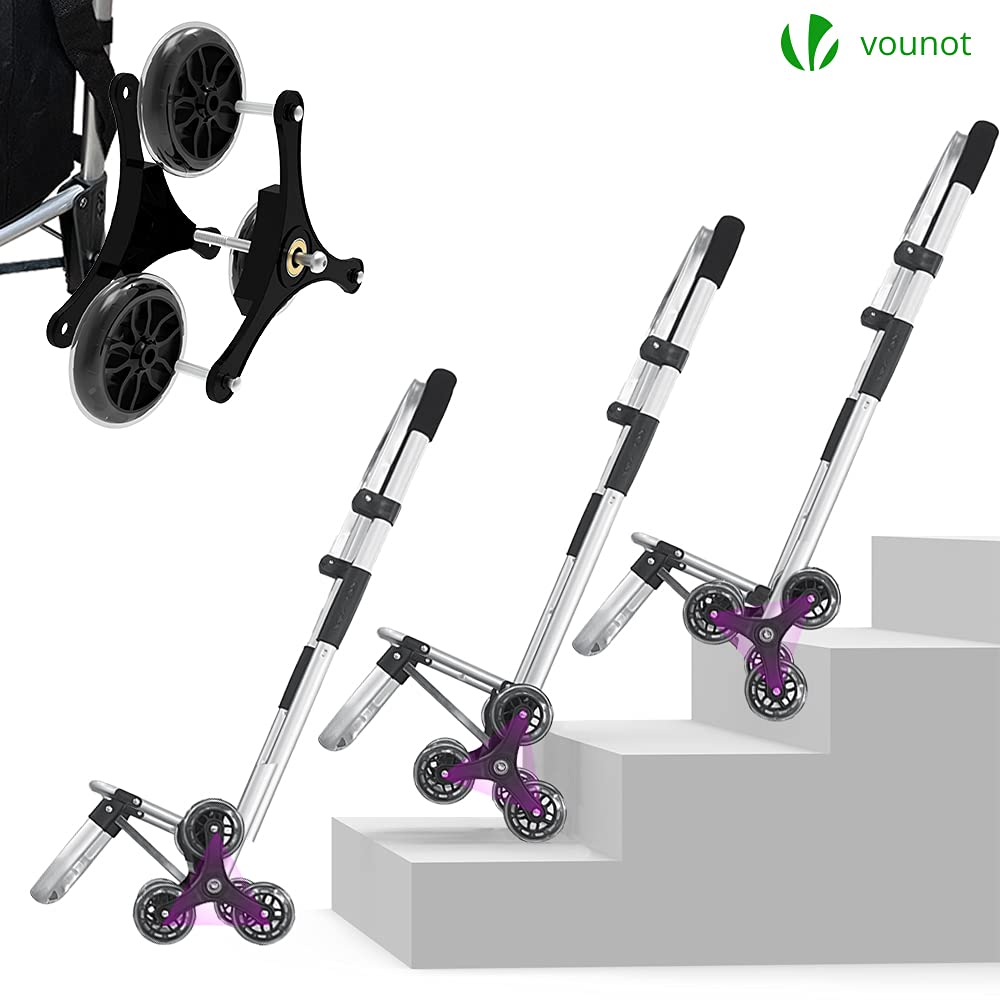 VOUNOT 6-Wheel Stair Climbing Shopping Trolley | 58L Insulated Bag