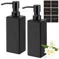 Jolof Store Matte Black Glass Soap Dispenser Set – 2Pcs 350ml Square