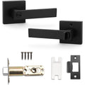 Massive Discounts Matte Black Square Privacy Door Lever - Stainless Steel
