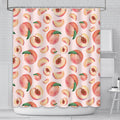 AIBIIN Pink Peach Shower Curtain | Waterproof Polyester Fruit Bath Decor