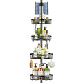 Mutool Tension Pole Shower Caddy – Adjustable Corner Shelf with Towel Rack