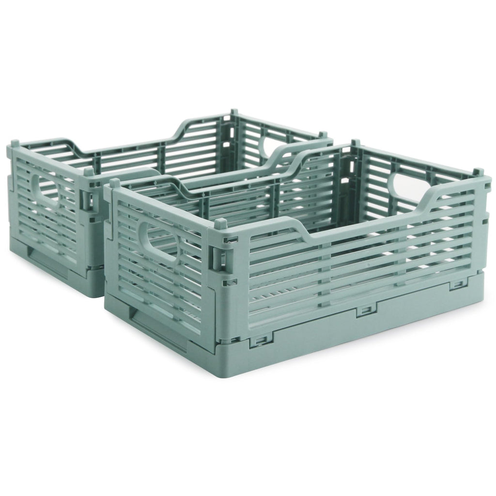 Vivikivi 2-Pack Collapsible Crates Storage Boxes, 22x15x9cm, Blue - image 1