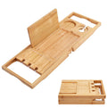 Utoplike Bamboo Bathtub Caddy Tray | Adjustable Bath Organizer