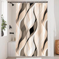 Uiiooazy Cream Shower Curtain | Abstract Geometric Waterproof Polyester