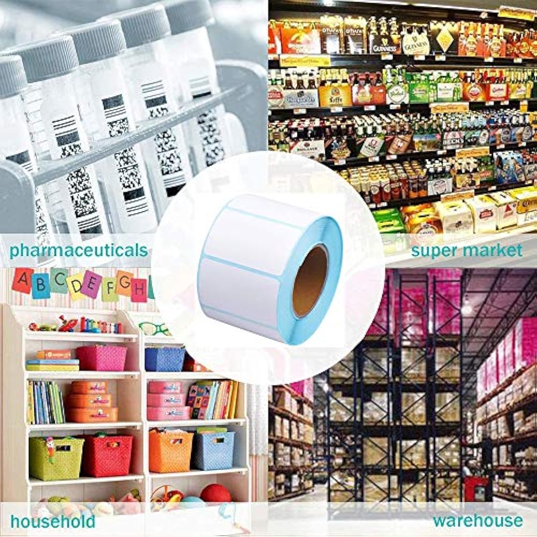 Melodying Thermal Labels | 800 Self-Adhesive Stickers | 60mm x 30mm