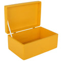 Creative Deco Large Yellow Wooden Storage Box with Lid – 30x20x14cm