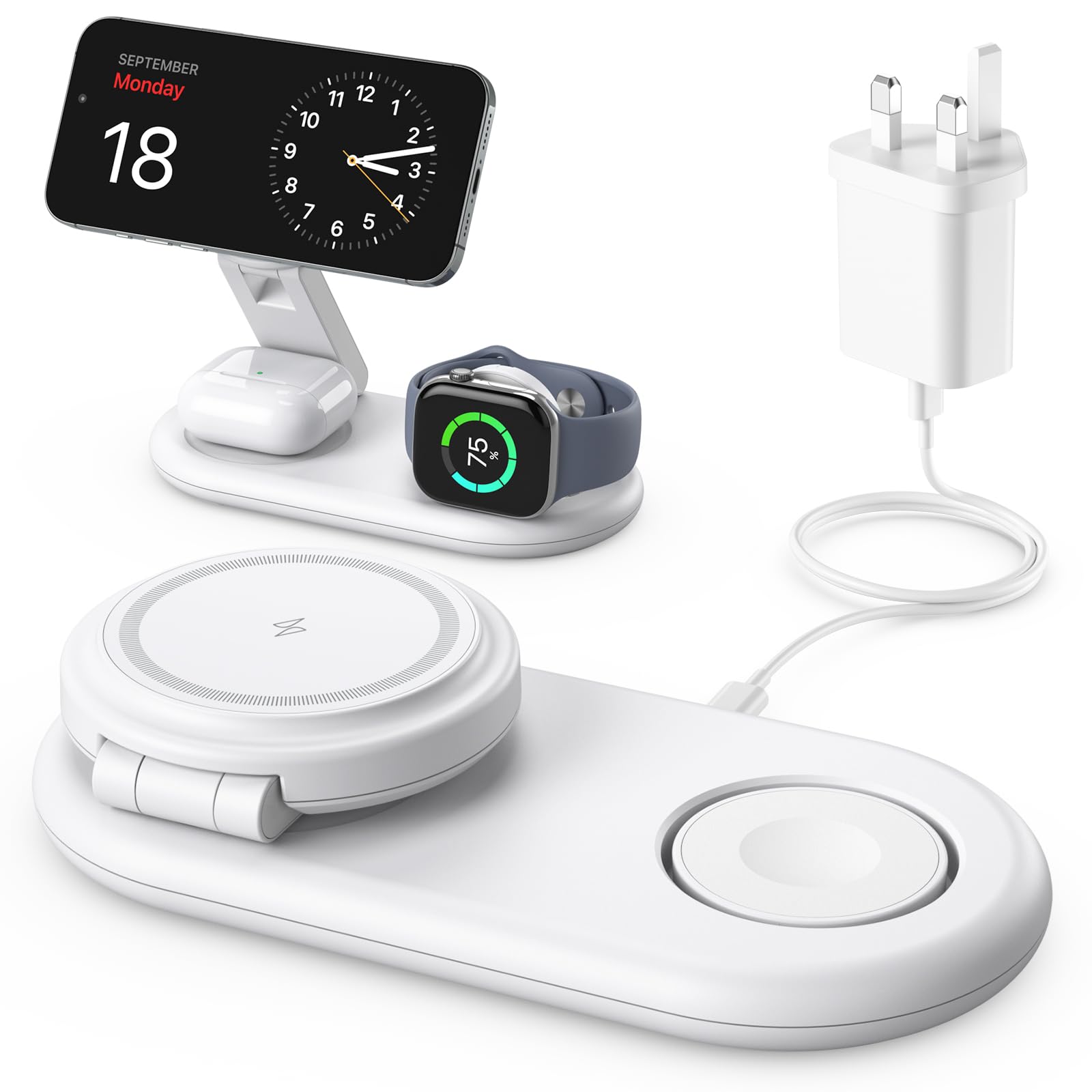 Jolof Store 3-in-1 Foldable Magnetic Wireless Charger for iPhone & Apple Watch