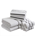 Jolof Store 8-Piece Cotton Bath Towel Set – Striped Quick Dry Soft