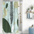 Uiiooazy Green Tropical Palm Leaves Shower Curtain - Waterproof Polyester
