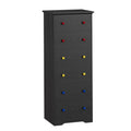 IRONCK 6-Drawer Tall Chest of Drawers | Black Wooden Storage Cabinet