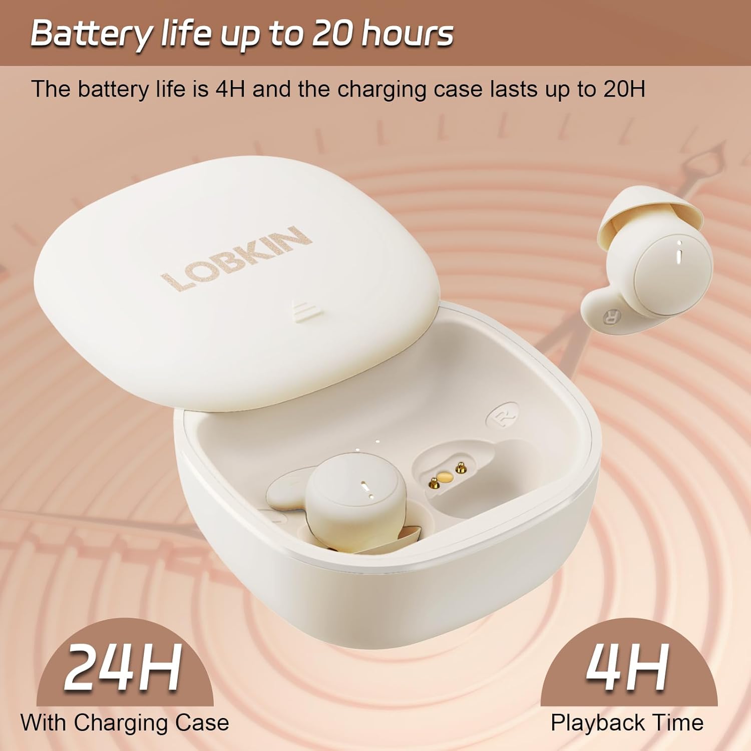 LOBKIN Sleep Headphones – Bluetooth 5.4 Invisible Buds for Side Sleepers