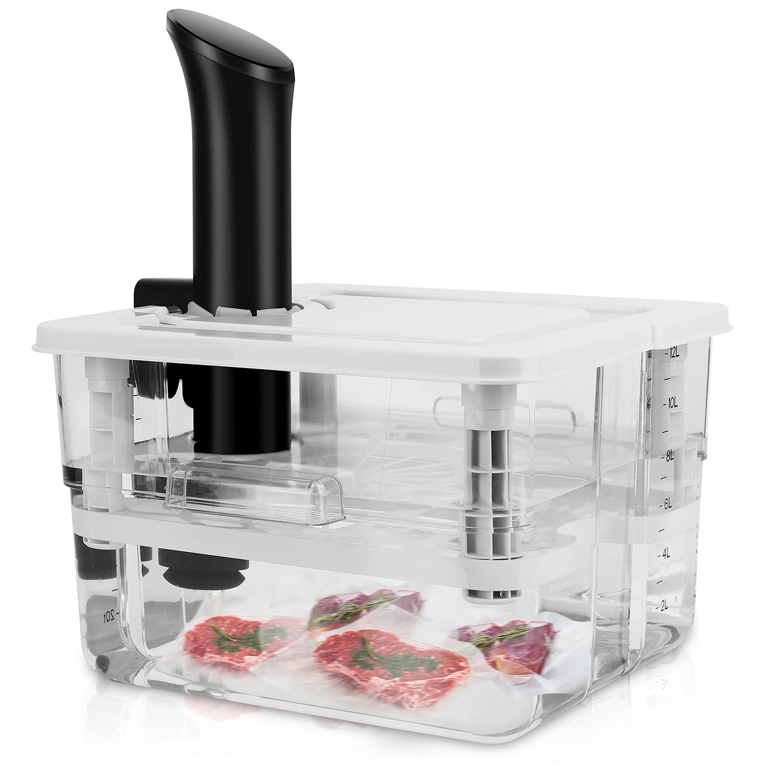 Jolof Store 7-in-1 Sous Vide Container 12L with Lid and Rack