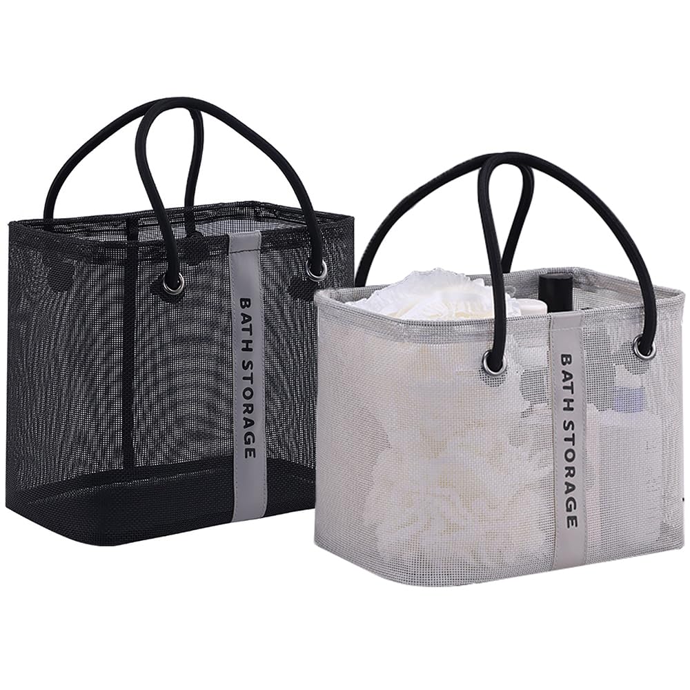 PIGIAOKA 2-Pack Mesh Shower Caddy | Portable Quick-Dry Dorm Tote Organizer