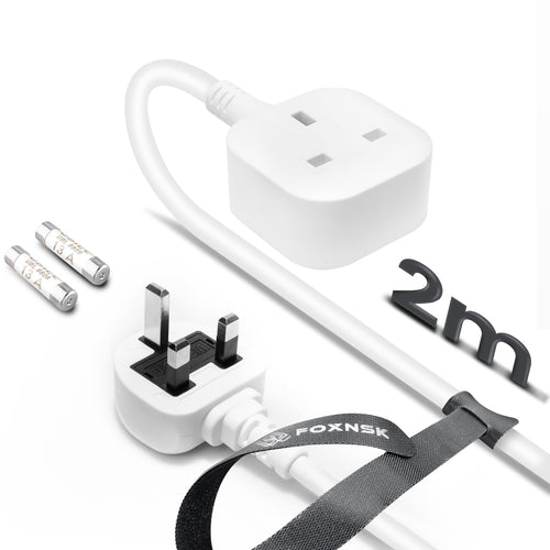 Jolof Store 1 Gang Single Socket Extension Lead - 2m Surge Protected