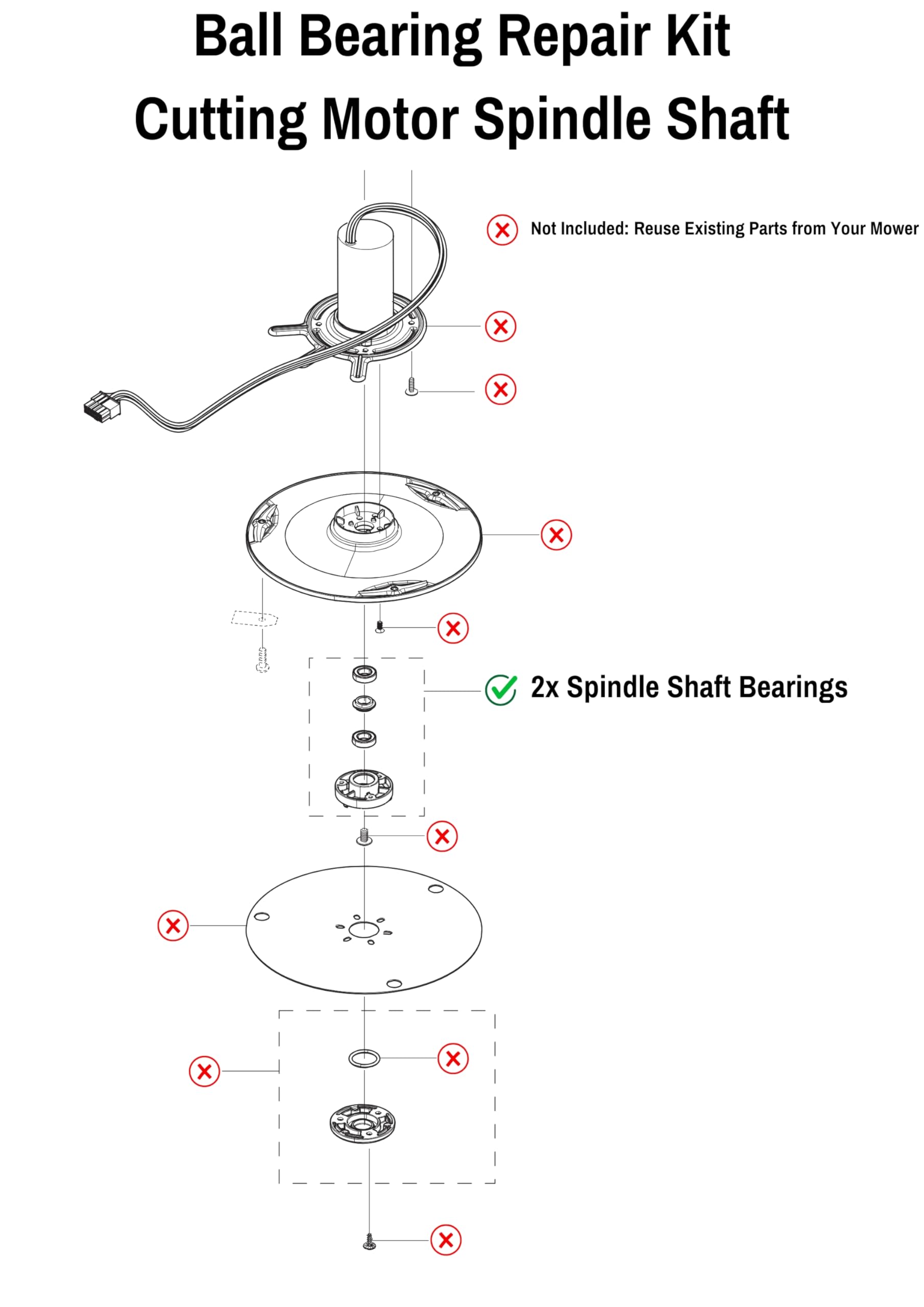 TIMBERA 14-Pack Ball Bearing Repair Kit for Husqvarna Automower 320-430X