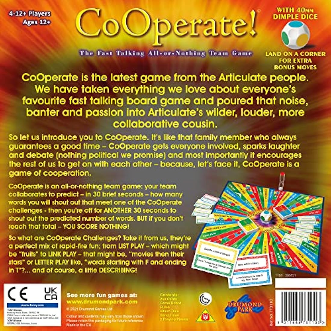 Drumond Park Co-operate Board Game | Fast-Talking Word Game for Ages 12+