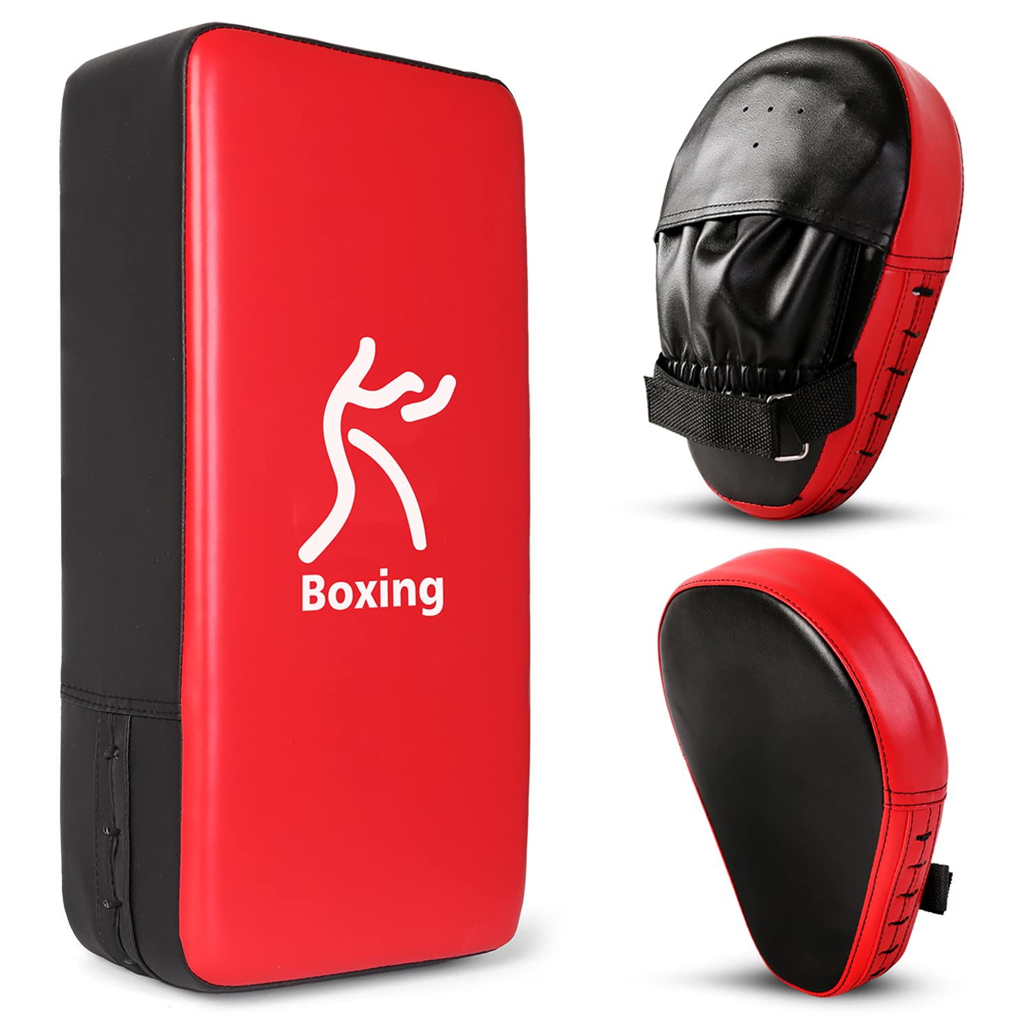 Odoland Boxing Mitts and Kick Pad Set | PU Leather Focus Pads - Blue