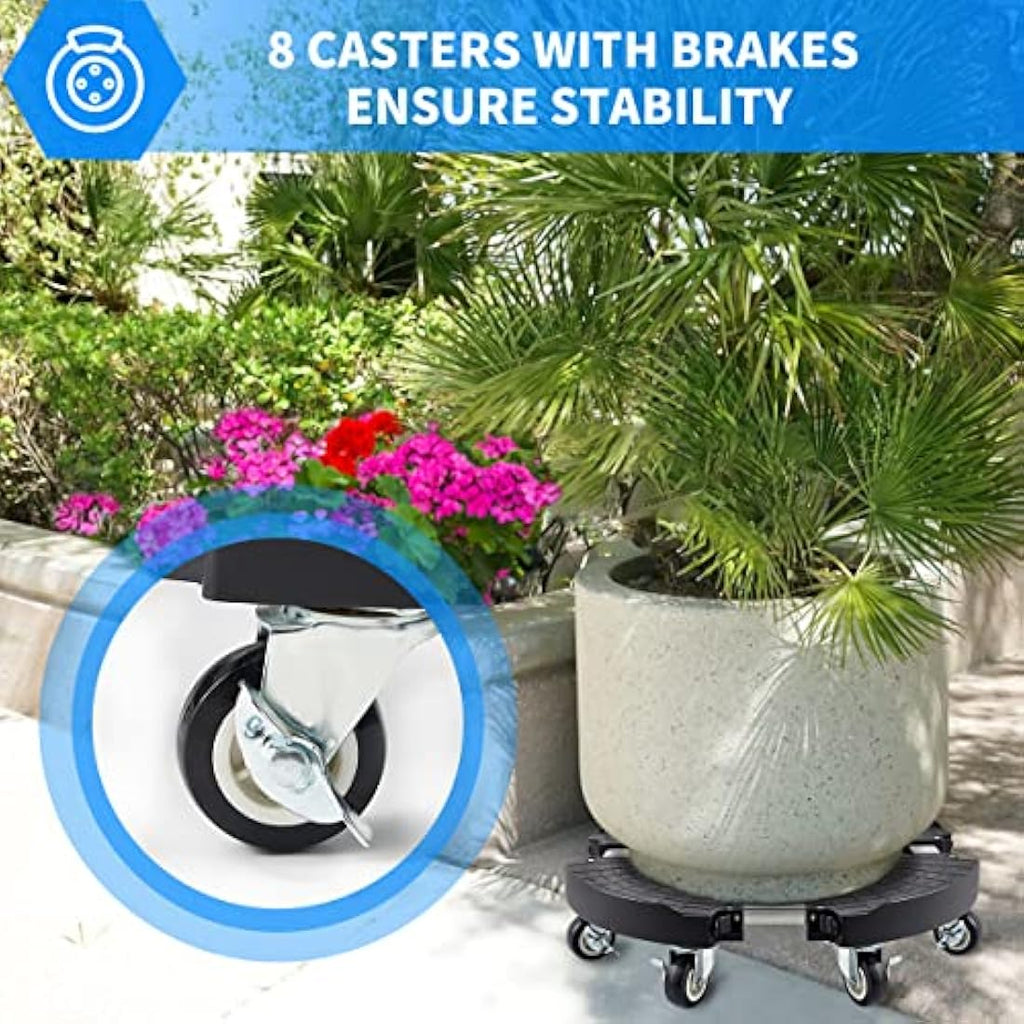 TreeGun Adjustable Plant Caddy with 8 Wheels | 200KG Heavy Duty Stand