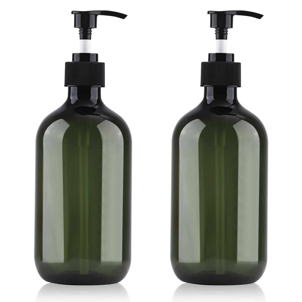 Soap Dispenser with Pump, 2 Pack Empty Refillable Pump Bottle Dispensers 500ml Bathroom Liquid Hand Dish Soap Dispenser Bottles Containers Plastic - image 1