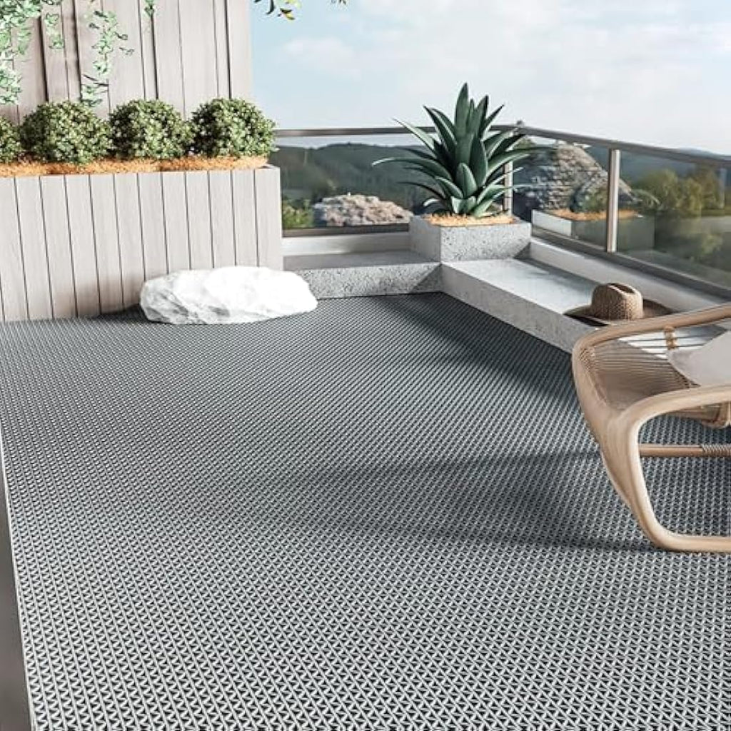 S-Shaped PVC Drainage Mat – 300x90cm Non-Slip Floor Mat, Grey