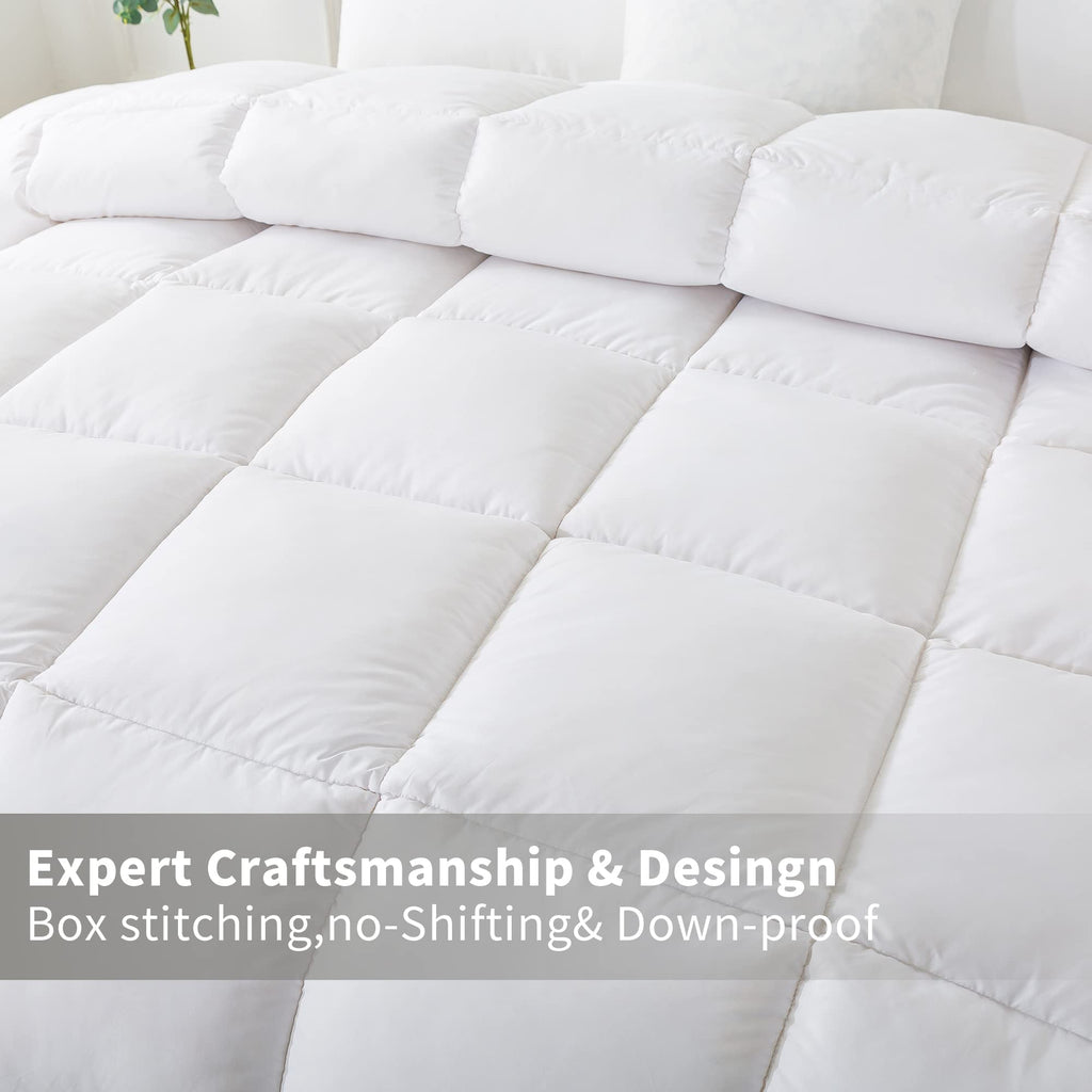 HOMEFOUCS King Size Wool Duvet | 13.5 Tog Washable All-Season Quilt