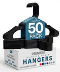 Utopia Home Clothes Hangers with grooves 50 Pack 16.14"/41cm wide, Heavy duty Plastic hangers for Coat Black - image 1