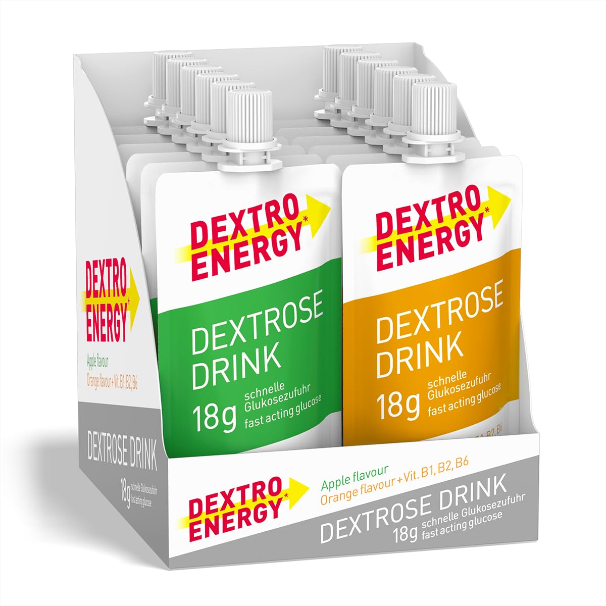 Dextro Energy Dextrose Drink - Fast-Acting Glucose for Diabetics, 12 Pack