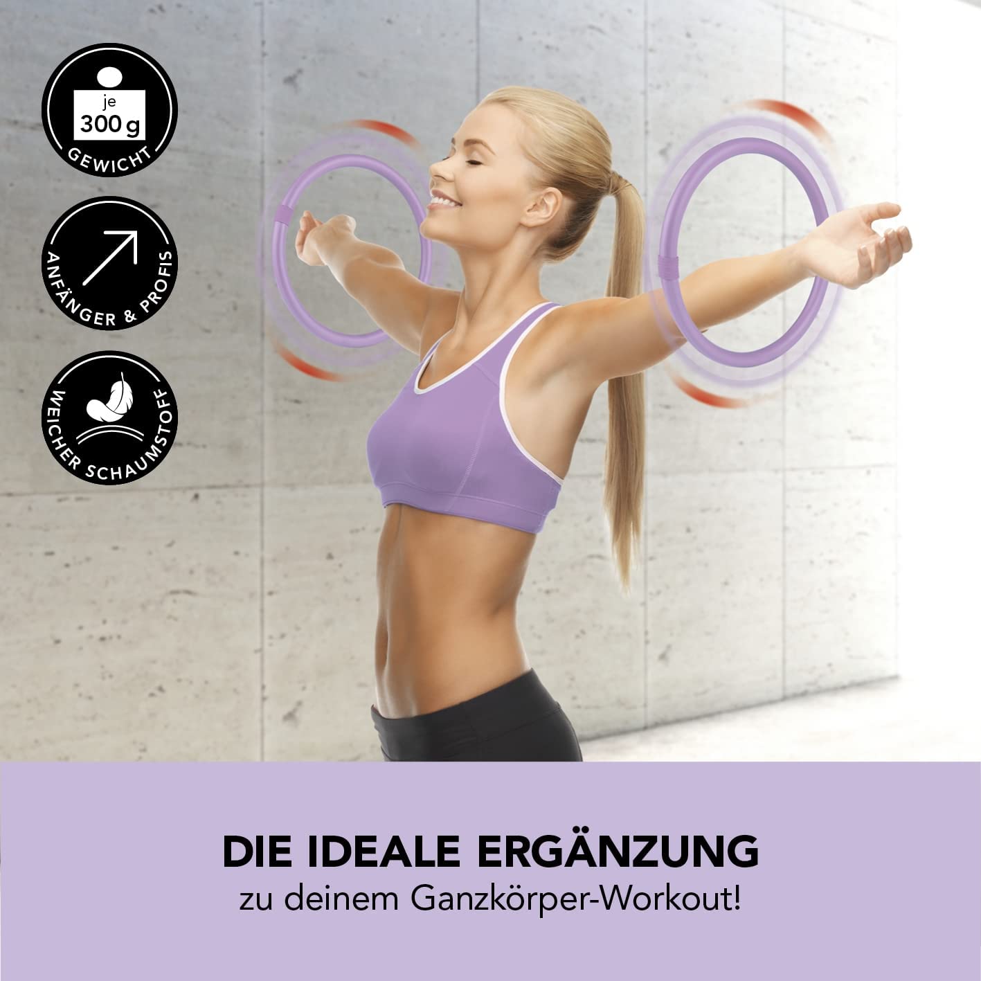 MAXXMEE Mini Hula Hoop für die Arme – 2er Set, 33 cm, 300 g