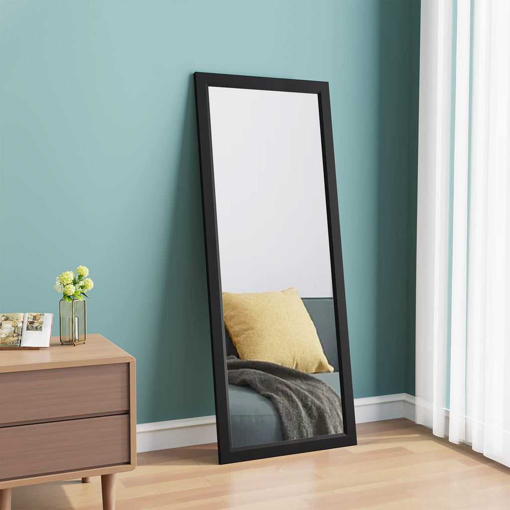 Dripex Full Length Over Door Mirror | 110x45cm Toughened Glass - Black