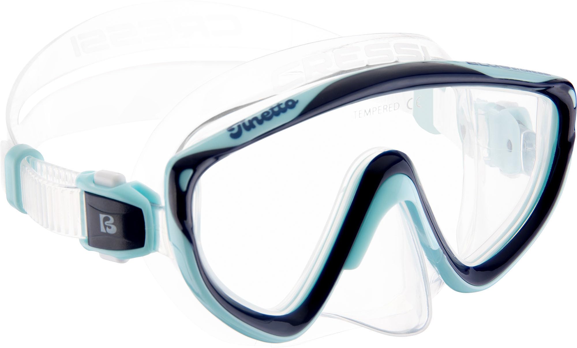 Cressi Kids Snorkeling Set – Tinetto Rocks Dry Mask & Fins, Blue