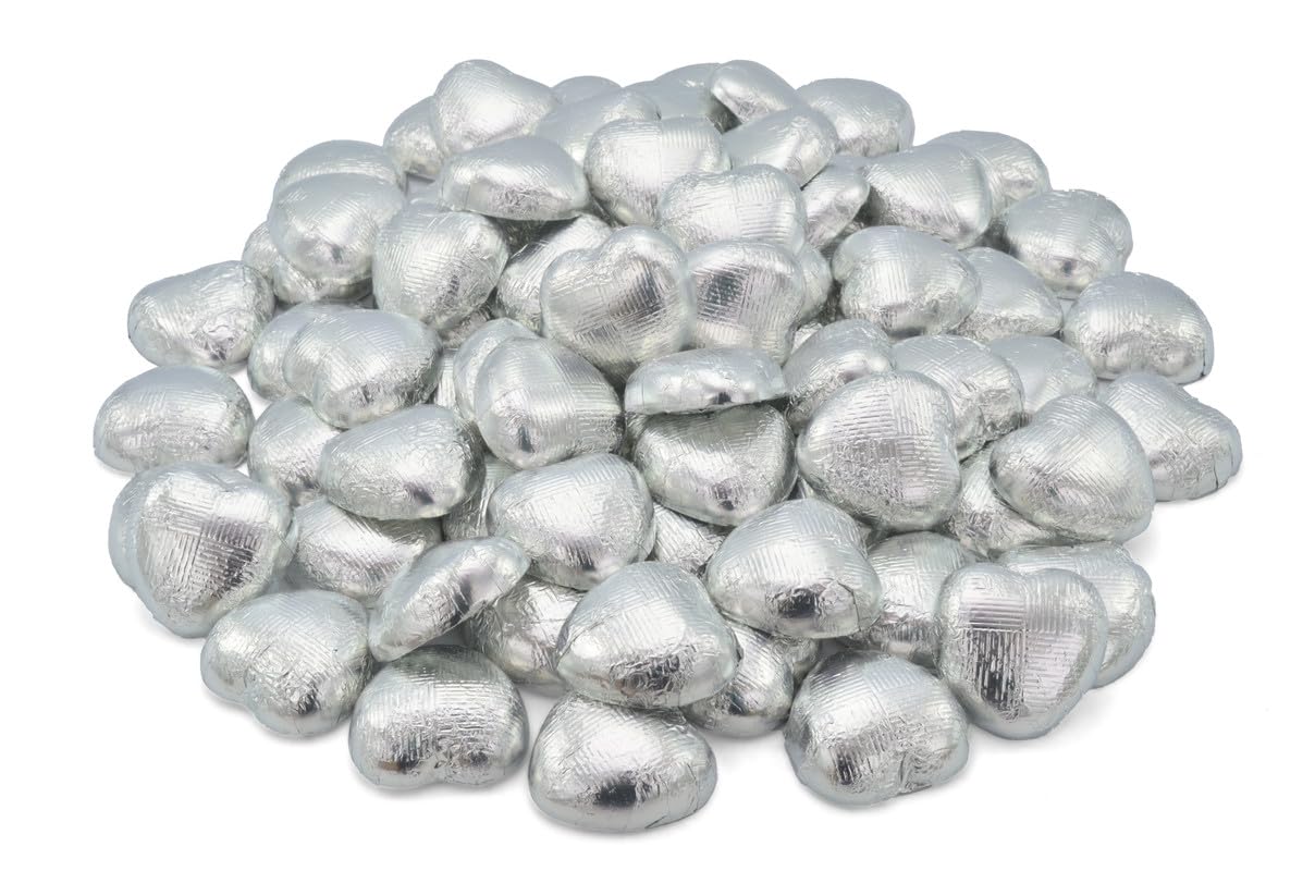 Wyeland Luxury Milk Chocolate Hearts – Silver Wedding Favours – 1kg