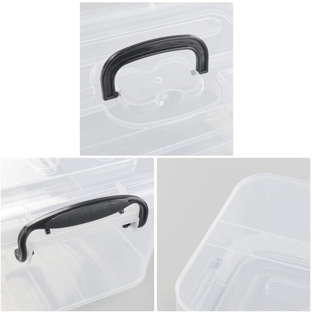Bringer 6-Pack 8 L Clear Plastic Storage Boxes, Clear Latch Boxes - image 3