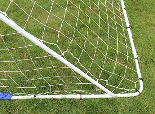 FUNJEPE 8ft Portable Steel Soccer Goal | Weatherproof Garden Football Net