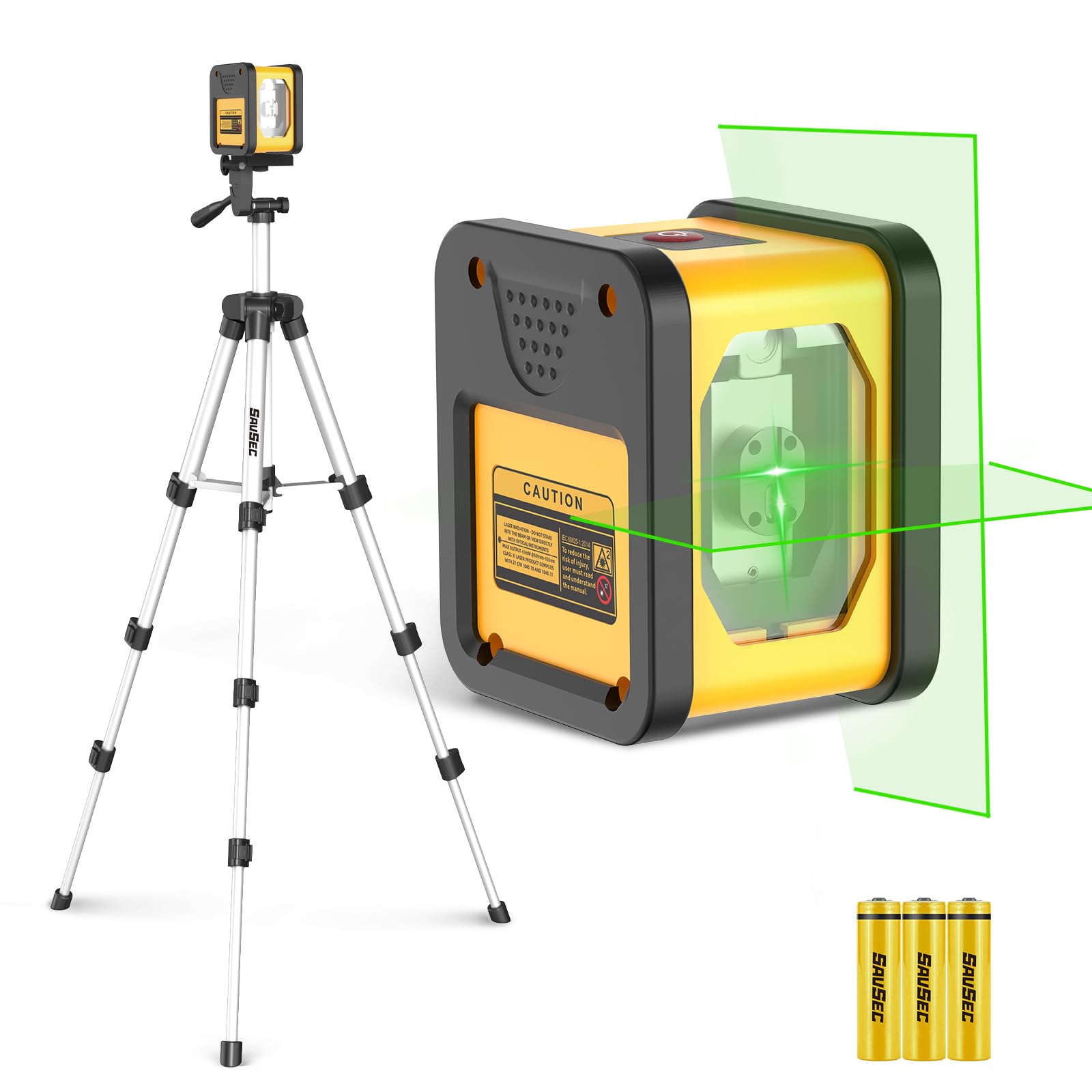 SAVSEC Green Beam Self-Leveling Laser Level with Tripod | 165ft Range