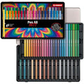 STABILO Pen 68 Premium Fibre-Tip Pens - ARTY Tin of 40 Assorted Colours